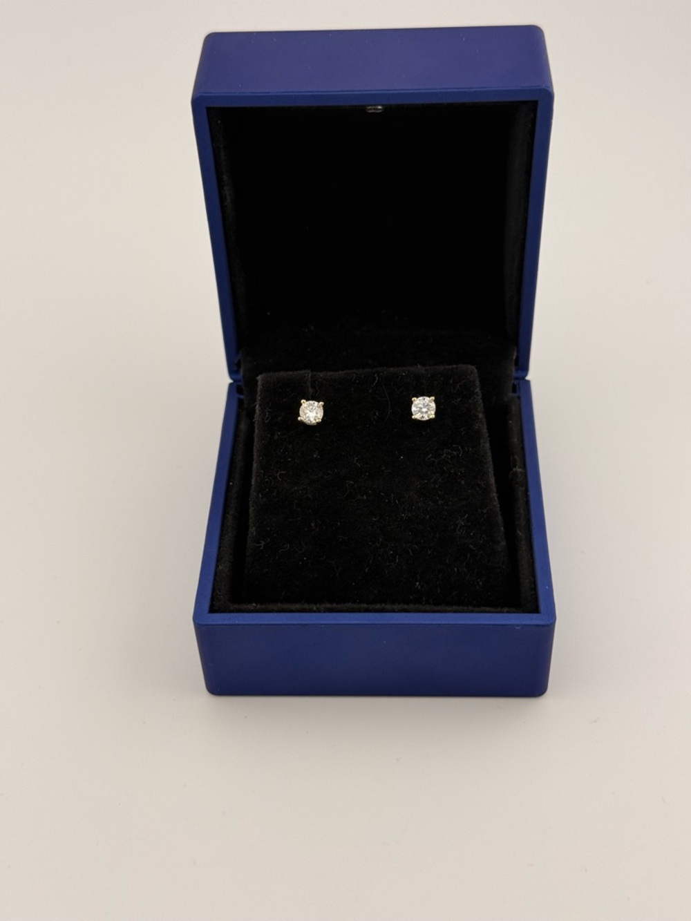 Brilliant Round Cut Moissanite Studs .50ctw 14K Gold Over Silver NEW